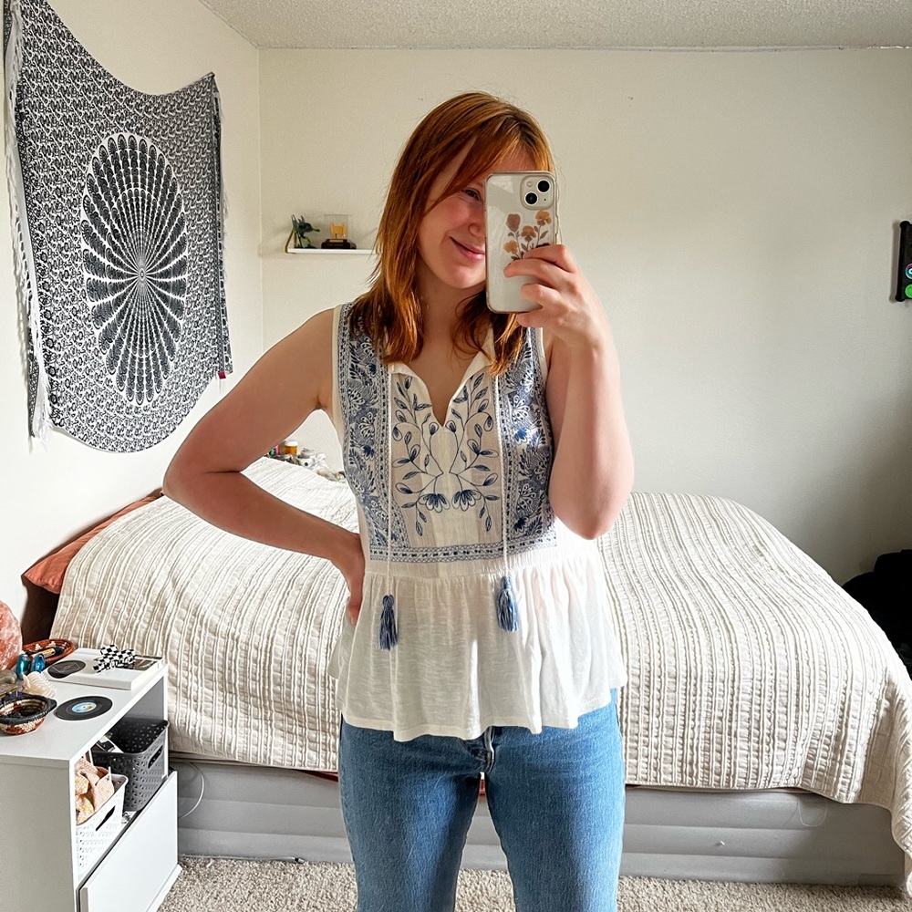 SOLD embroidered tank top